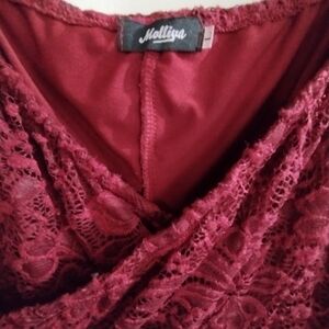 EUC Molliya Burgundy Maternity Lace Maxi Pullover Dress Large